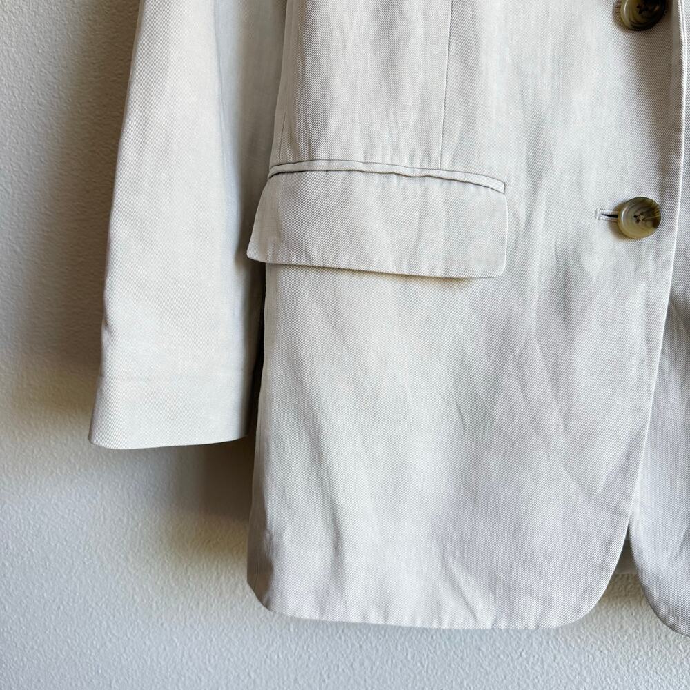 Everlane Khaki The Oversized Blazer In Linen Blend Size 2 - Picture 3 of 6